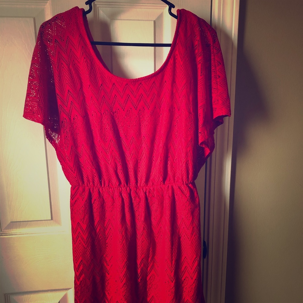 Short red dress